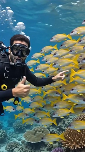 Exploring the Deep Blue Ocean! 🌊🪸 #Shorts