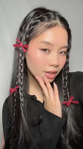 Kim Vuong | This was inspired by queen jennie 💋💌 . . . . . . . #blush #hairstyles #makeuptutorial #fall #pink #fits #hair #makeup #ribbon #beauty... | Instagram