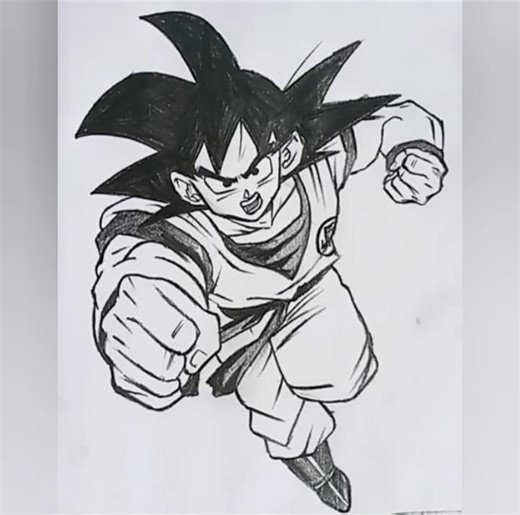 How to draw Goku Full Body step-by-step tutorial for beginners...