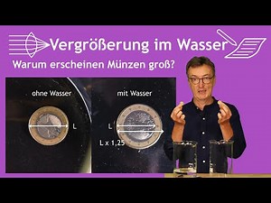 Magnification by water, optics application and function