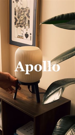 elden.designs on Instagram: "Brought to life one of our very first table lamp designs — Apollo ✨ Simple, minimal, modern, and effortlessly elegant. Very first print on the new Bambu Lab H2S Find the STL on our @thangs3d page or drop “Apollo” in the comments and we’ll send you the link."
