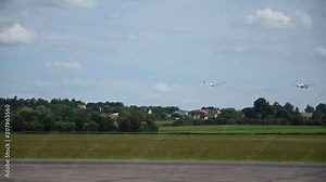 Take off by aerotow: the plane towing the glider and taking off