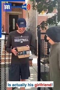 He has no idea he's inches away from his long-distance girlfriend ❤️😲 via T&T Creative Media | Daily Mail Video