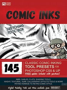 Comic Ink Brush Tool Presets for Photoshop CS5   (CC)