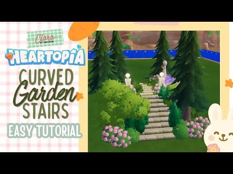 How to Build Curved Garden Stairs in Heartopia🧚‍♀️🌿 Tutorial for Beginners!