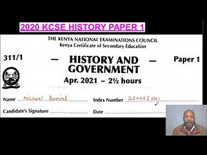 2020 KCSE HISTORY PAPER 1 SECTION 1