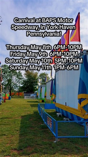 A little over 24 hours until our Carnival kicks off! The carnival will be open rain🌧️ or shine☀️ #bapsmotorspeedway | BAPS Motor Speedway
