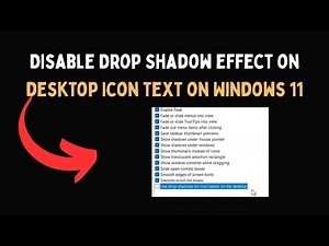 Disable Drop Shadow effect on desktop Icon text on Windows 11