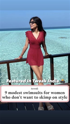 Miss Mosa - Formerly Alamode by Akanksha 💌 on Instagram: "trending #1 in swimsuit at alamode - featured in tweak india - comment below for direct links 🔗 available in red, blue and black cod available , ready to dispatch red swimsuit, modest swimsuit, one pc swimsuit, covered swimsuit , elegant swimsuit, swimwear in india, grwm, stylish swimsuit, modest fashion, swimming costume, swim dress, swimsuit for women india"