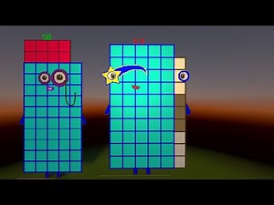 Numberblock 50 51 52 53 54 55 56 57 58 59 in Minecraft NUMBERBLOCKS