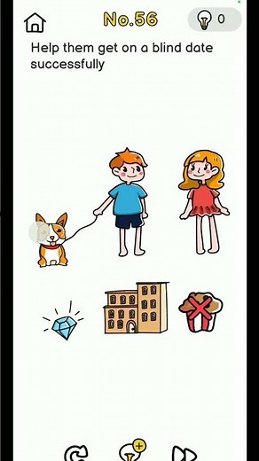 Brain Out Level 56 💘 Help Them Get on a Blind Date! | Smart Trick 😍 #BrainOut" #mindgames #brain