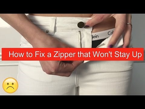 How to Fix a Zipper that Won't Stay Up - DIY (zipper keyring hack)