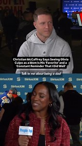 #ChristianMcCaffrey gushing over #OliviaCulpo as a mom? Exactly what we love to see.🥹 #SuperBowlLX #SuperBowl #RadioRow | People