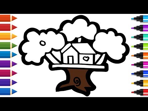 How to Draw a Tree House | Step by Step Easy