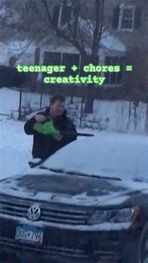 Minnesota Winter - snow removal by teenager