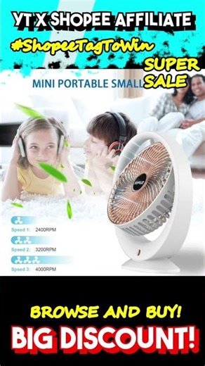 Portable Electric fan rechargeable firefly Desktop Fan | #shopeetagtowin #ShopeeTagToWin