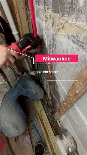 Transition from copper to pex!! #milwaukeetools #propress #building #plumbing
