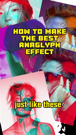 How to make the best analyphic design effect in Photoshop 👁 Follow for more ❗️#grungeaesthetic #anaglyphic #photoshoptutorial #graphicdesign