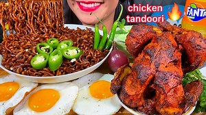 43K views · 1.1K reactions | Asmr Whole Chicken Tandoori, Black Bean Noodles, Eggs, Chili Mukbang Massive Eating Sounds | Stella ASMR | Facebook