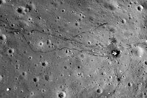 Spacecraft Photos Reveal Lunar Landing Sites and Tire Tracks