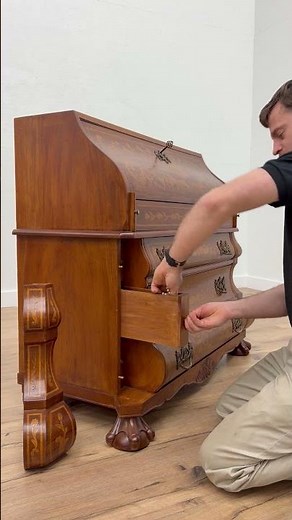 Office or Library Vintage Mahogany & Inlay Secretary Desk #harpgallery #secret #classicwood #history