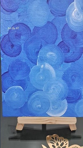 Satisfying Blue Abstract Acrylic Painting 💙✨ | Easy Aesthetic Canvas Art #shorts #abstractart