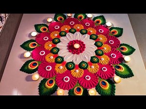 2025 New Diwali rangoli design. Navratri special rangoli. Big rangoli.