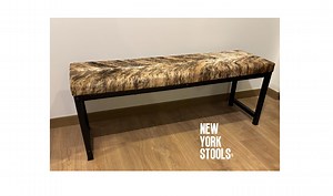 Cowhide LONDON Bench | Cowhide Bench | Cowhide and Steel Bench for Entryway or Dining Room | Rectangular Cushion - Etsy