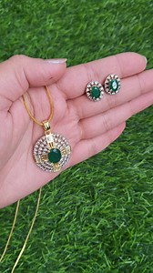 American Diamond Emerald Pendant Set | Rs.1000 only | Free Chain People will stare, make it worth their while with these designer pendant set intricately studded with shiny American diamond stones and semi-precious emerald stones. Code - PS-2112001 Price - Rs 1000 only Simply message us to order. Hurry up, only limited stocks available. ✅ Delivery available all over Nepal. Delivery charge just Rs.50 inside valley and Rs.100 outside valley. ✅ Free home try on service. Don't know if you'll like th