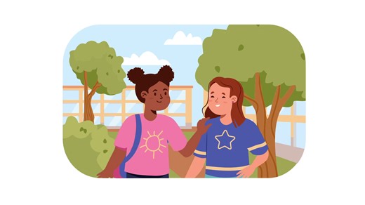 Two Friends Enjoying a Day Out Animation