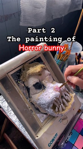 The painting of horror bunny went creepy! #makeup #horror #sfx #bunny