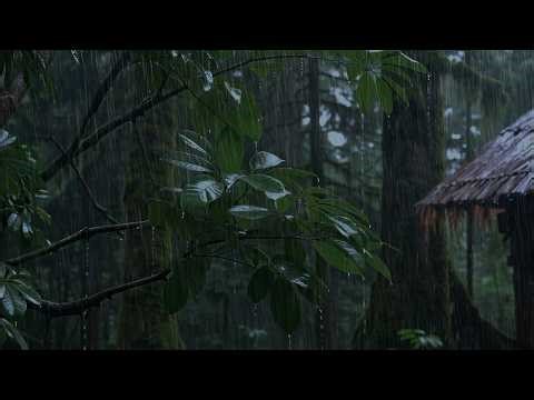 Ultimate Calming Forest Rain Sounds at Night at a Forest Cabin for Deep Sleep & Reduce Stress