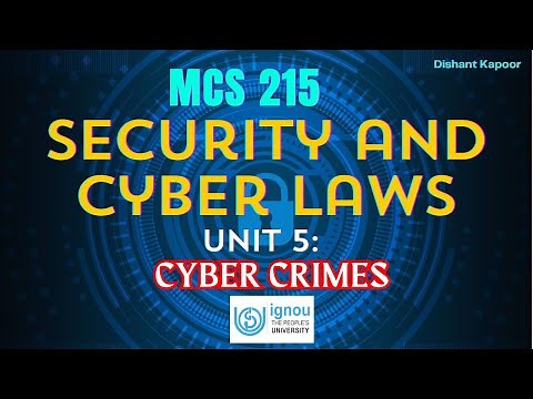MCS 215 | Unit 5 - Cyber Crimes | Block 2 | Security & Cyber Laws | MCA | IGNOU