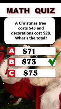 Basic Math General Knowledge Quiz Christmas Edition Part 1 #mathquiz #gk #maths #quiz
