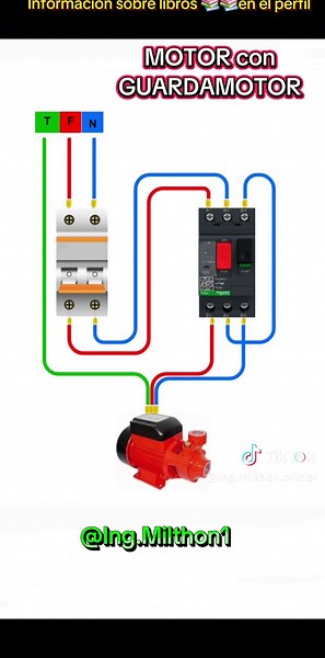 Diagrama de Instalación de Motor Monofásico con Guardamotor