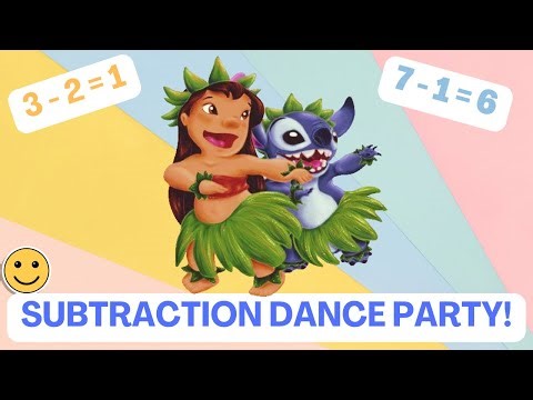 Lilo & Stitch Subtraction Dance Party! Math Movement Learning Activity for Kids!