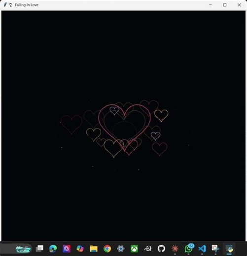 I coded falling in love using Python 🌹✨ — watch till the end #python #fallinginlove #pythonart