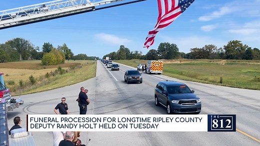 The funeral procession for longtime Ripley County deputy Randy Holt just took place. Watch how police and first responders honored him: https://www.812now.com/post/watch-procession-honors-longtime-ripley-co-deputy-tuesday | The 812