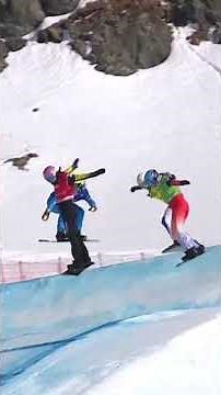 Lea Casta goes ALL-IN #fissnowboardcross #worldcupcervinia