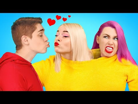 Two Person Sweater Challenge! 2 Girls Stuck In 1 Sweater! 24 Hours In One Sweater & Funny Pranks