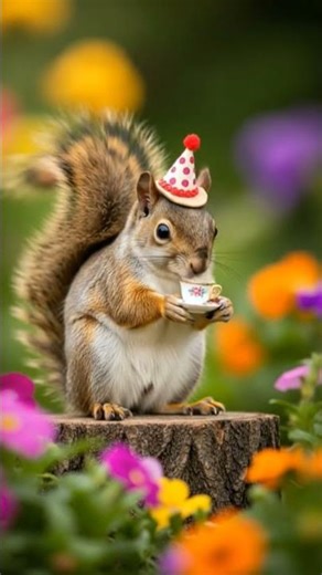 cute squirrel deinking tea #shorts