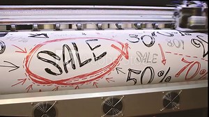 Sale image printing on wide format solvent plotter.