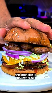 Comment "Spicy" follow @plantbasedbrandon for a link to access the full recipe sent straight to your inbox! This Spicy Jalapeño Lentil Mushroom Burger was Heaven on a plate! Recipe ⬇️: INGREDIENTS: jalapeños: 2-3 jalapeños 1 cup of flour 1 cup (give or take) club soda, sparkling water or beer 2 tbs flaxmeal 6 tbs water salt (to taste) cumin (to taste) Italian seasoning (to taste) garlic powder (to taste) onion powder (to taste) smoked paprika (to taste) avocado oil for frying Lentil Mushroom Bur