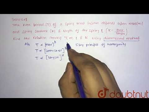 The time period (T)of a spring mass system depends upon mass (m) & spring constant (k) & length ...