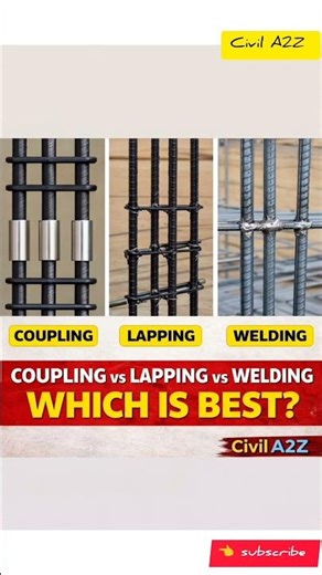 Coupling vs Lap vs Welding – Best Method for Reinforcement?#shorts#civilengineering#construction