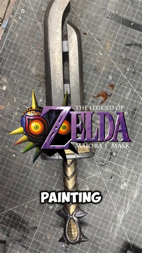 Ashen Warrior on Instagram: "Here’s how I painted the Razor Sword prop! If you’d like a build tutorial please lemme know! It’s a fun build! • • • • #zelda #legendofzelda #foamsmith #paint #painting #hvlp #alclad #cosplay #props #propmaker #majorasmask"
