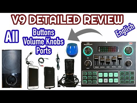 V9 Sound Card - DETAILED REVIEW - ENGLISH. Showing all Functions of Buttons, Volume Knobs and Ports