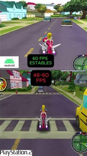 Simpsons hit and run PS2 VS Android || Comparacion de versiones.