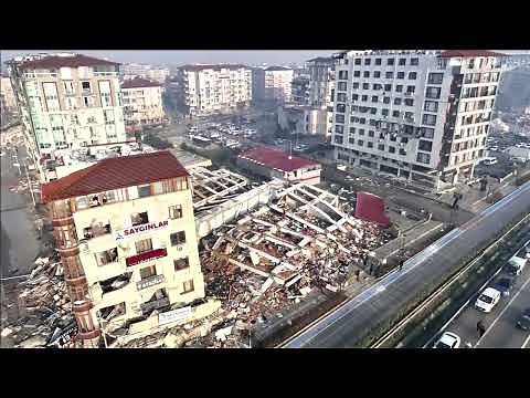 Drone footage shows devastation from Turkey earthquake