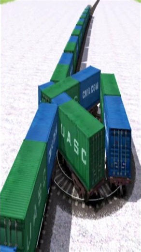 Craziest Extreme Train On Diamond Crossing Tracks 💥🤯🔥 BeamNG.Drive – Train Simulator #shorts